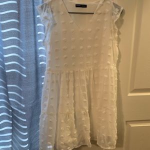 White polka dotted dress